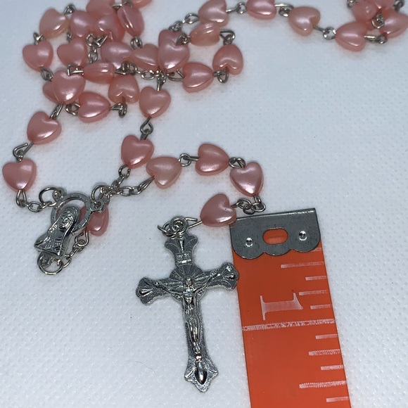 Catholic porcelain white rosary prayer necklace, - Picture 7 of 7